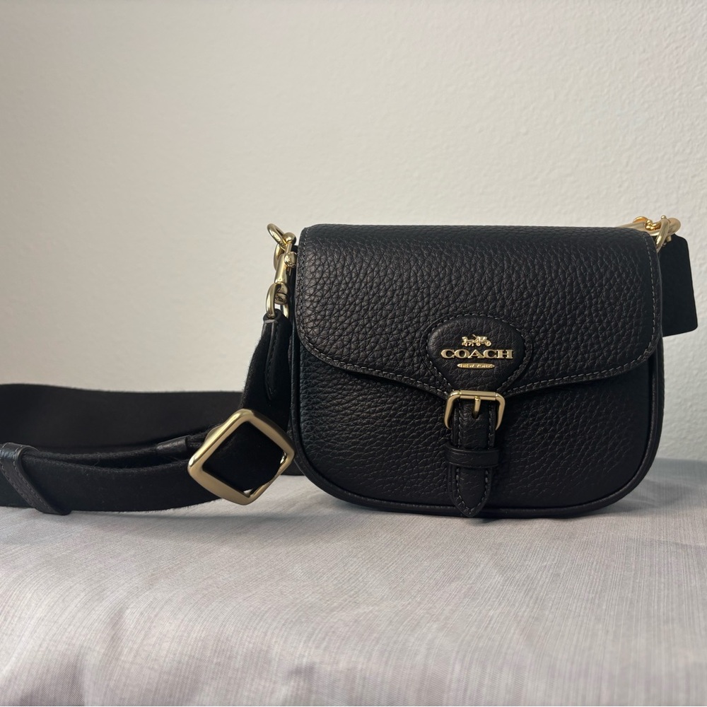 Coach Black Pebbled Leather Crossbody Bag